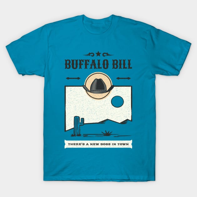 Buffalo Bill Old West Cowboy Poster Artwork T-Shirt by New East 